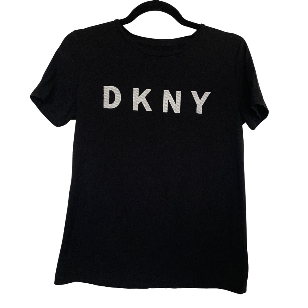 DKNY Black Classic Logo Tee XS NWOT